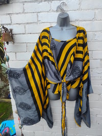 Image 1 of Kimono and cami set -recycled sari black