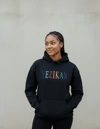 Image 2 of Yezikan Black Marbled Embroidered Logo Heavy Blend Pullover Hoodie