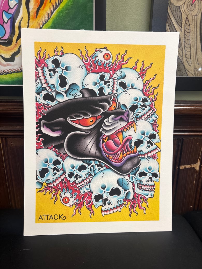 Image of Panther skull eyes 