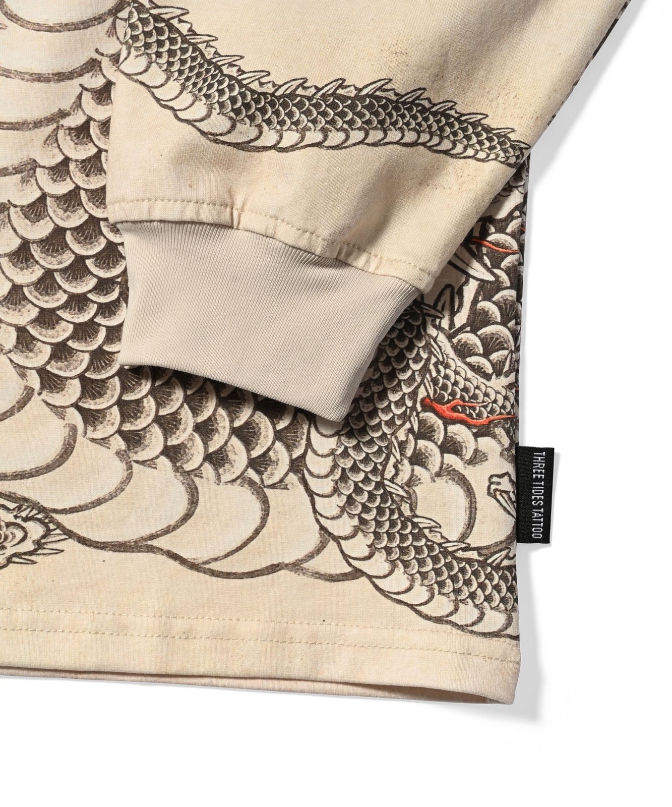 TRIBAL トライバルグラフィティ刺繍シパンツ ベージュデッドストックUSED ICHIBAY DRAGON LONGSLEEVE T 3TxLFYT | THREETIDESTATTOO