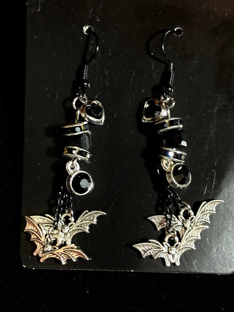 Image of bats dangle earrings 
