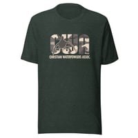 Image 4 of Christian Waterfowlers Association CWA Camo Branded Unisex Staple T-Shirt Bella Canvas 3001