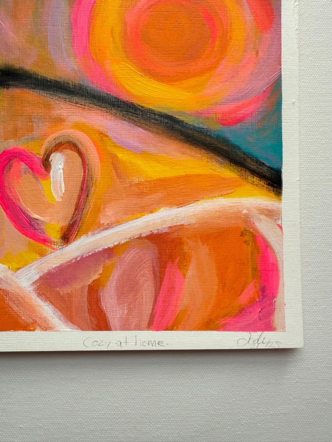 Cozy at home. Painting on paper.