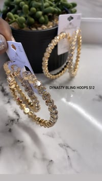 Dynasty bling gold hoops