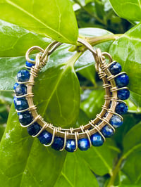 Image 1 of AZURA — Lapis Lazuli Swing Hoop Earrings