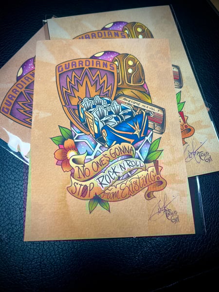 Image of 5x7" Guardians of the Galaxy: Cosmic Rewind Ride print