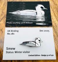 Image 1 of Smew - No.181 - UK Birding Pins