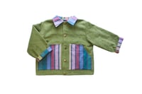 Image 1 of EZ Jacket- green cord & muted rainbow 