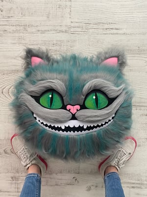 Image of Cheshire Cat Head Decorative Pillow