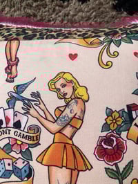 Image 9 of pink Pinup Girl with leopard print Cushion cover