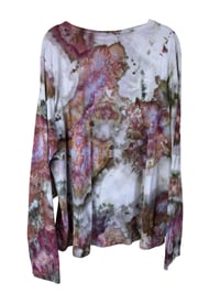 Image 6 of ♻️ UPCYCLED XXL Ladies Long Sleeve Top in Moody Watercolor Ice Dye
