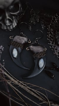 Image 2 of Cast bear claws & moonstone hangers PRE-ORDER- 2 available 