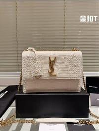 Image 2 of YSL Sunset Medium (White Croc-Embossed)