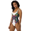 White and Colorful Butterfly One-Piece Swimsuit