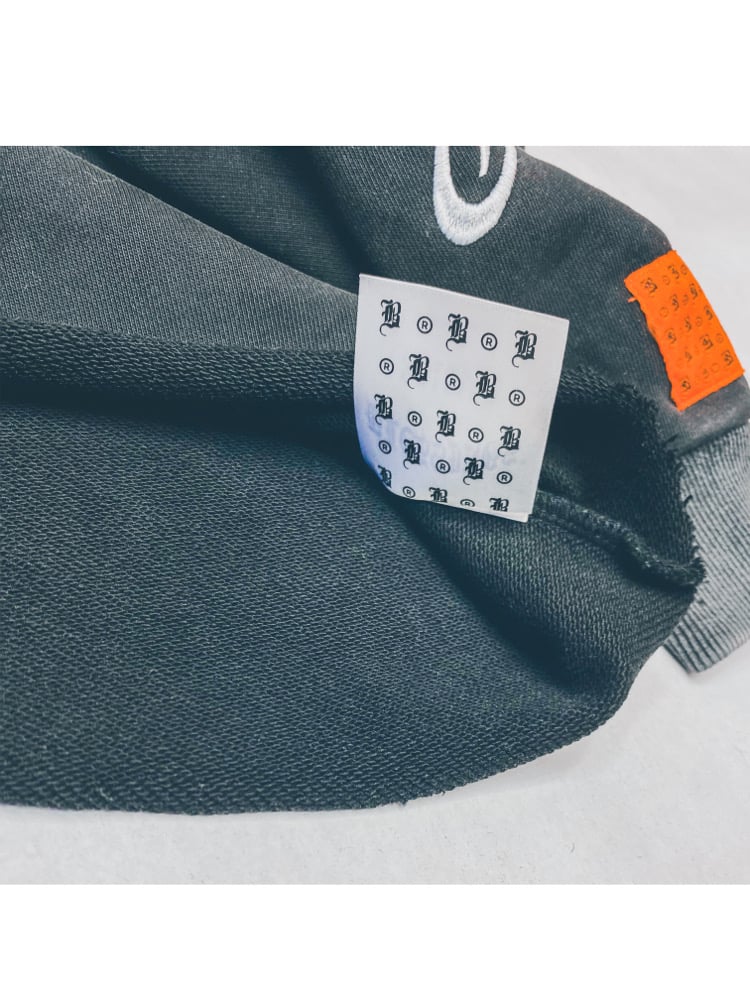 Image of BLE$$ING$®️ BLK/ACID  HVYWEIGHT DESIGNER CROP HOODIE 