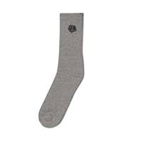 Image 3 of Embroidered socks Grey "Monogram / Scales 1"