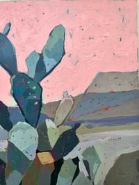 Image 3 of Cactus 4 - 8x10" Acrylic On Wood Panel