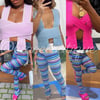 Blue Knit Layer Leggings 