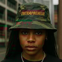 Image 1 of camo “ENTRAPRENEUR” bucket hat
