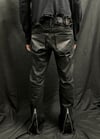 Jeans waxed and leather