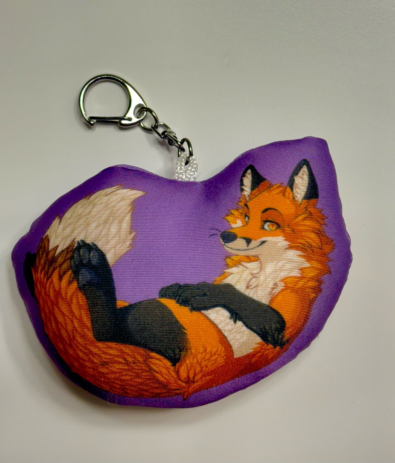 Plush lounging fox keychain | CorgiBeans
