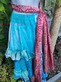 Image 8 of Wanderlust maxi skirt / bandeau dress -blue with flashes of purple pink 8-16 uk