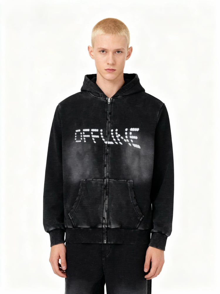 WASHED WAFFLE OFFLINE ZIPUP (UNISEX)