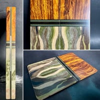 Image 1 of Desert Ironwood & Camo G-carta Segmented Knife Scales