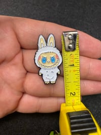 Image 2 of Labubu White Enamel Pin
