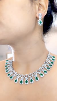 Image 3 of Naomi Green-Stunning AD Necklace Set with Earrings