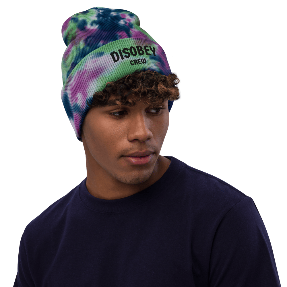 EMBROIDERED TIE-DYE BEANIE