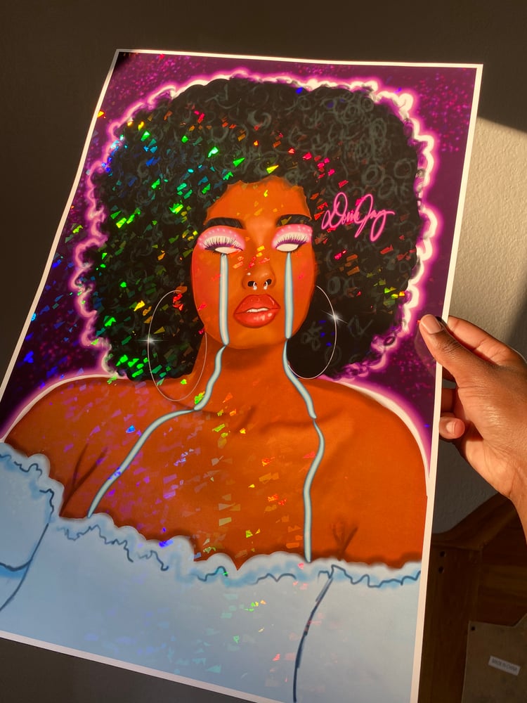 Image of Afro Infinity- Holographic Print 