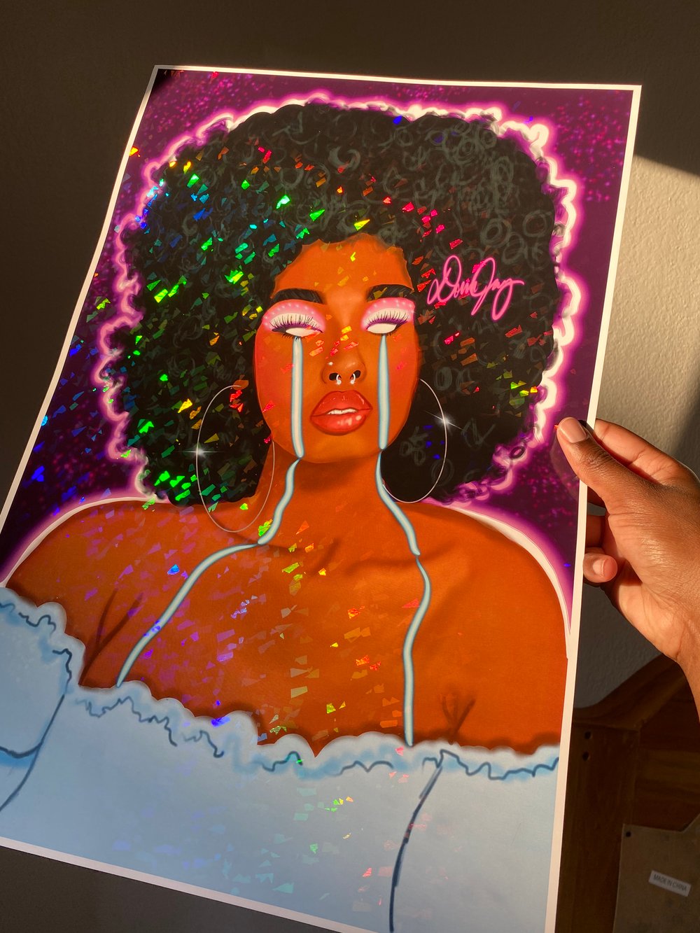 Image of Afro Infinity- Holographic Print 