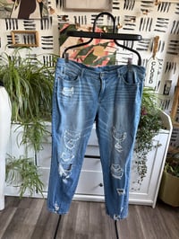 Image 1 of Distressed denim plus size 