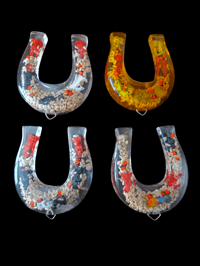 Image 1 of Clear Santa Muerte Horseshoe 