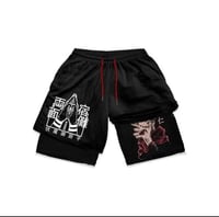 Black gym training shorts Jusutsu Kaisen Sukuna/Itadori
