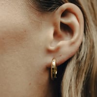 Gold Crystal Embossed Hoops