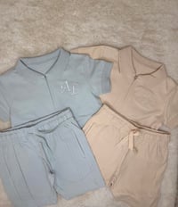 Polo Zip Up Shorts Set 