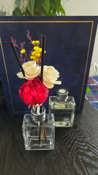 Image 1 of Dainty Collection:Roped Red Peony and White Flowers Floral Reed Diffuser