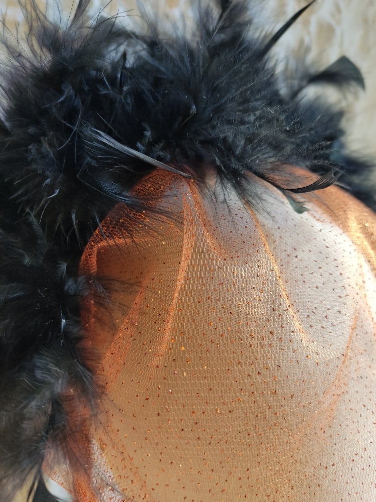 Image of Cerchietto piume e veletta Halloween 