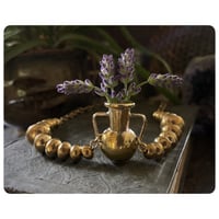 Image 2 of Solid Brass Beaded Amphora Necklace