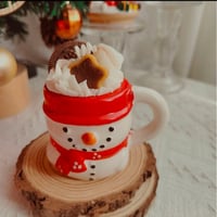 Image 4 of Christmas Snowman Cup Candle - Oreo & Strawberry