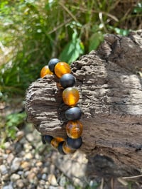 Image 5 of Bog oak and Baltic Amber bracelet 