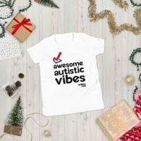 Image 1 of awesome autistic vibes white Youth Short Sleeve T-Shirt