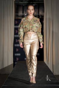 Image 4 of Bronze Faux Leather Cargo Pants 