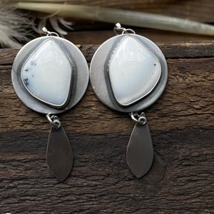 Image of Dendritic Opal Earrings:  Petal (1)
