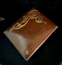 Image 2 of Magnifique boite à bijoux en cuir et soie capitonnée crème.XIXème s.