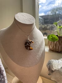 Image 2 of Tigers Eye Silver  Moon Necklace