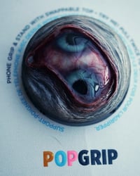 Image 10 of Custom Swappable Phone Grip for smartphones, double iris, reflective pupil, glow in the dark