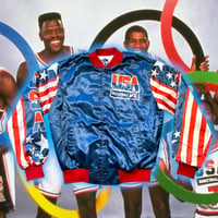 Image 2 of 💎 Vintage 💎 1992 USA 🇺🇸 Dream Team 🏀 Fanimation Chalk Line Jacket 🧥 
